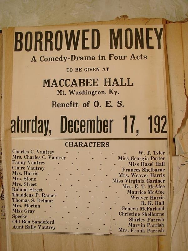 Playbill at Maccabee